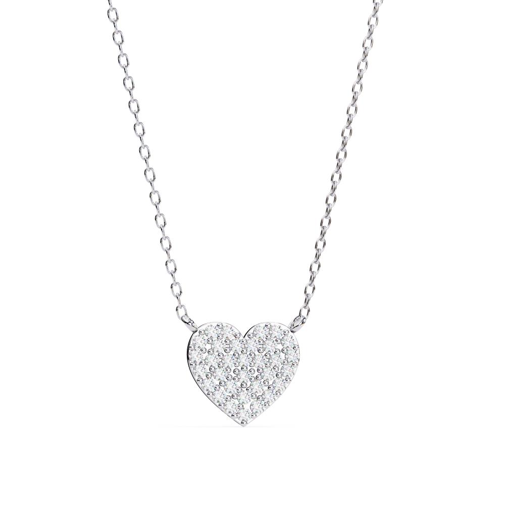 The Evelyn Heart Shape Full Diamond Pendant Necklace