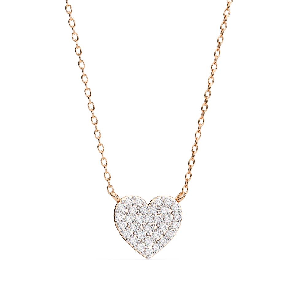 The Evelyn Heart Shape Full Diamond Pendant Necklace