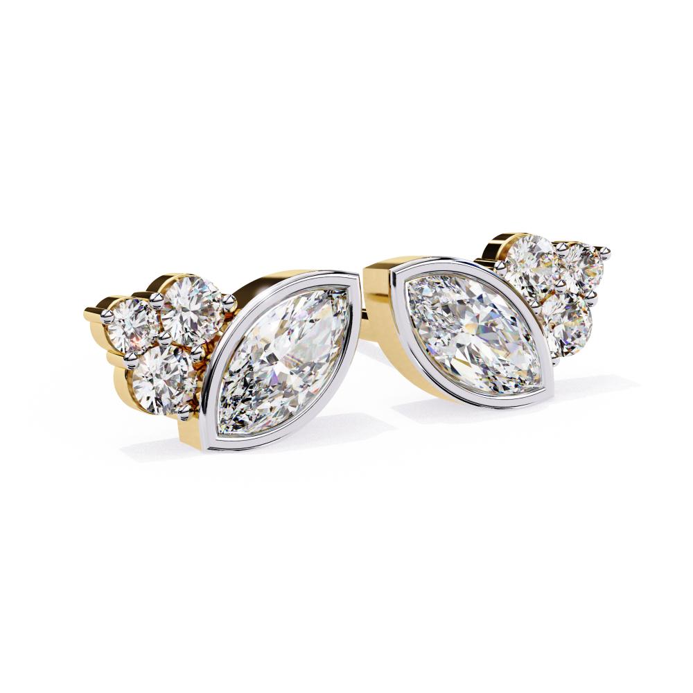 The Connolly Marquise Bezel Set With Round Earrings