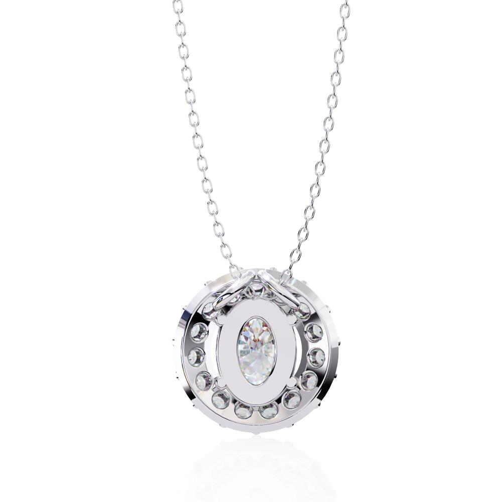 The Charlotte Oval Halo Pendant With Chain