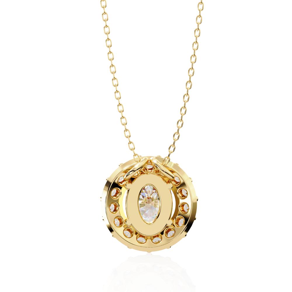 The Charlotte Oval Halo Pendant With Chain