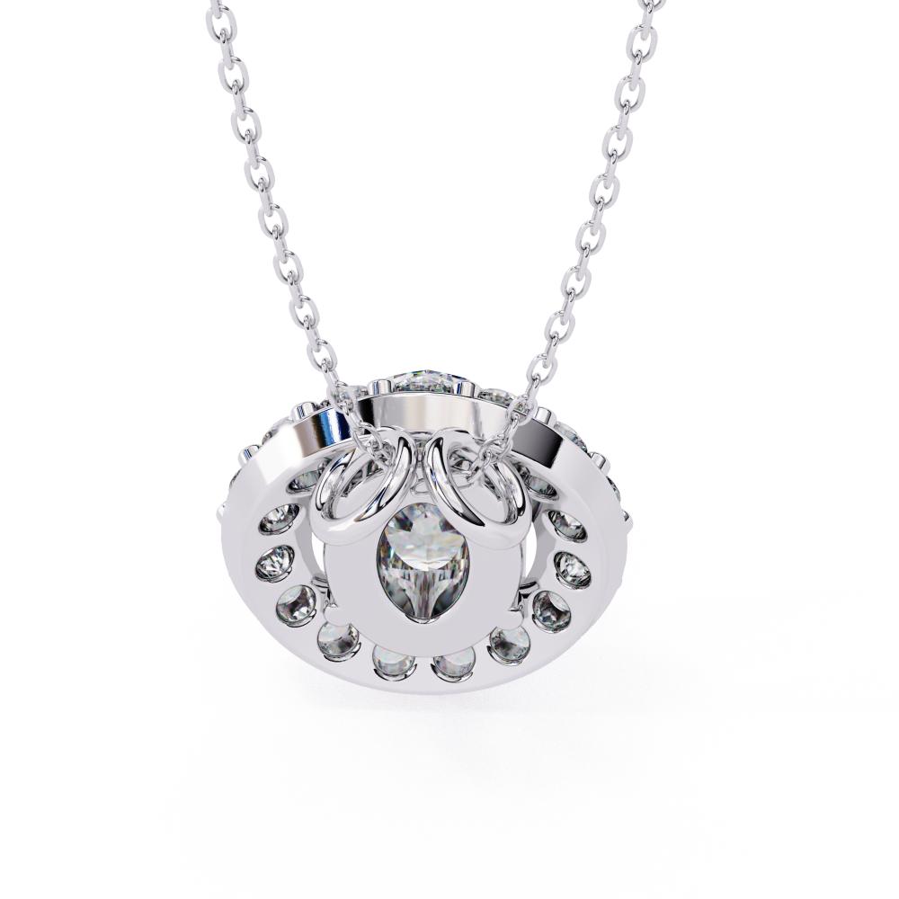 The Charlotte Oval Halo Pendant With Chain