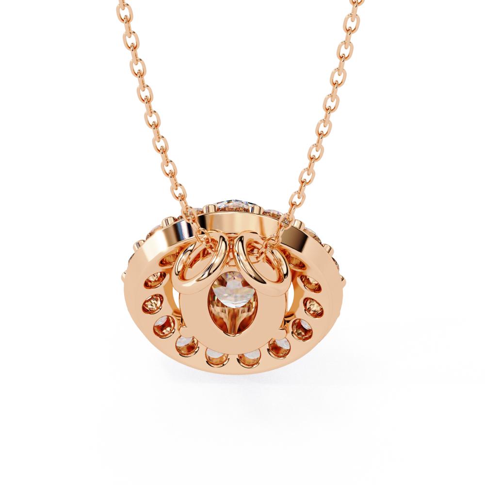 The Charlotte Oval Halo Pendant With Chain