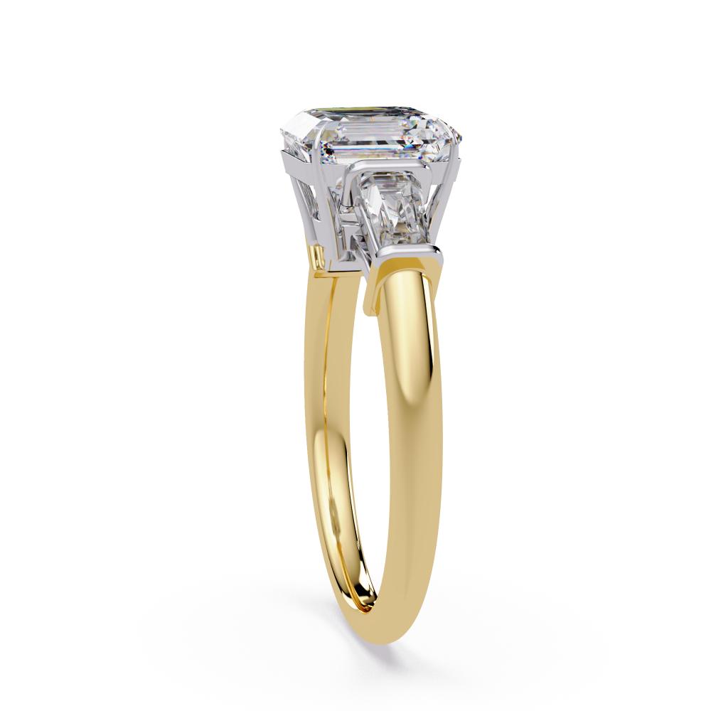 The Amira Asscher with Baguette Three Stone Engagement Ring