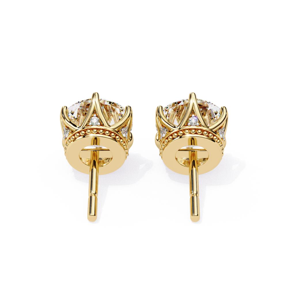 The Eddie Round Crown Style Stud Earrings