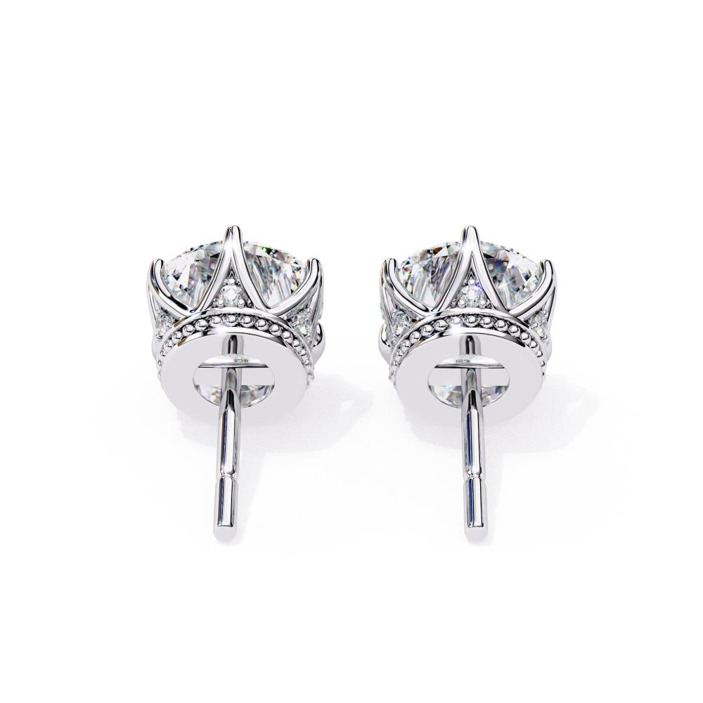 The Eddie Round Crown Style Stud Earrings