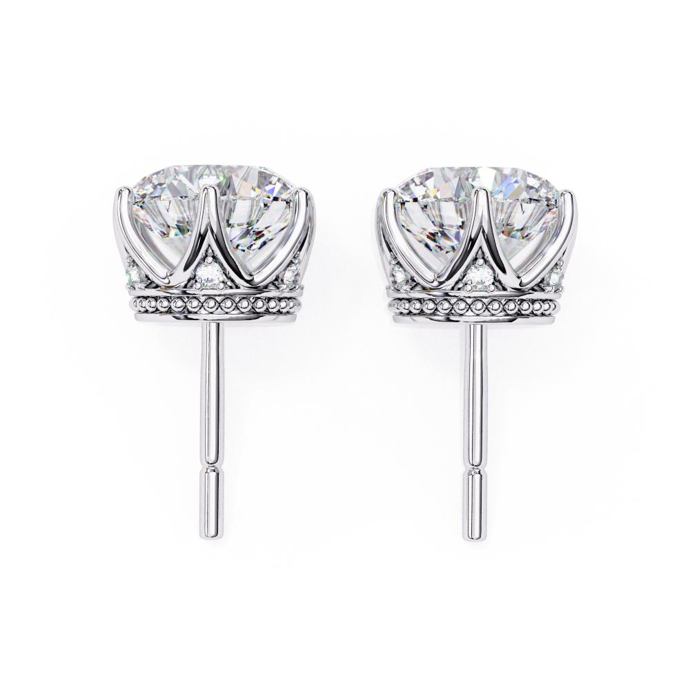 The Eddie Round Crown Style Stud Earrings