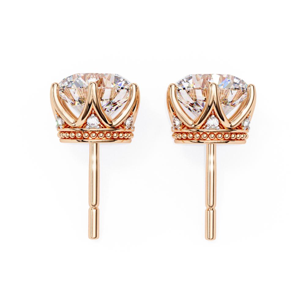 The Eddie Round Crown Style Stud Earrings