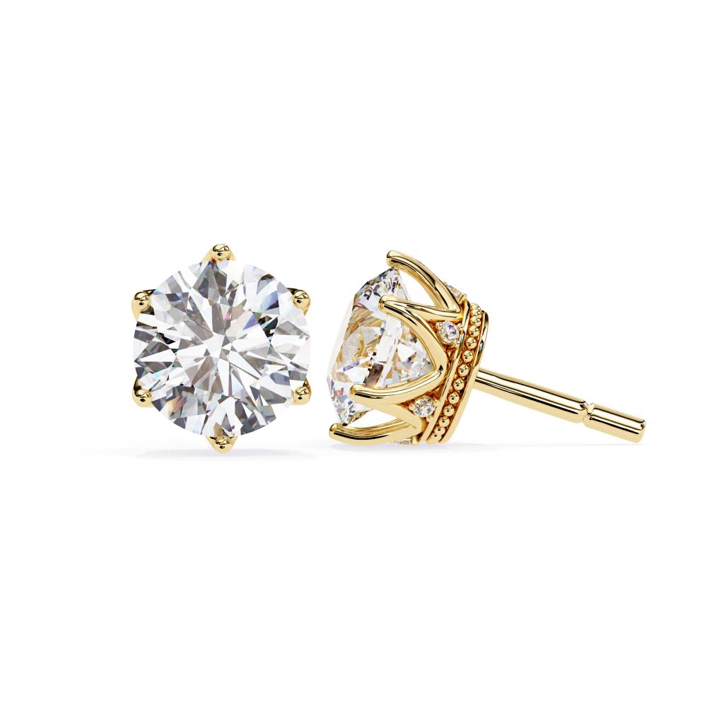 The Eddie Round Crown Style Stud Earrings