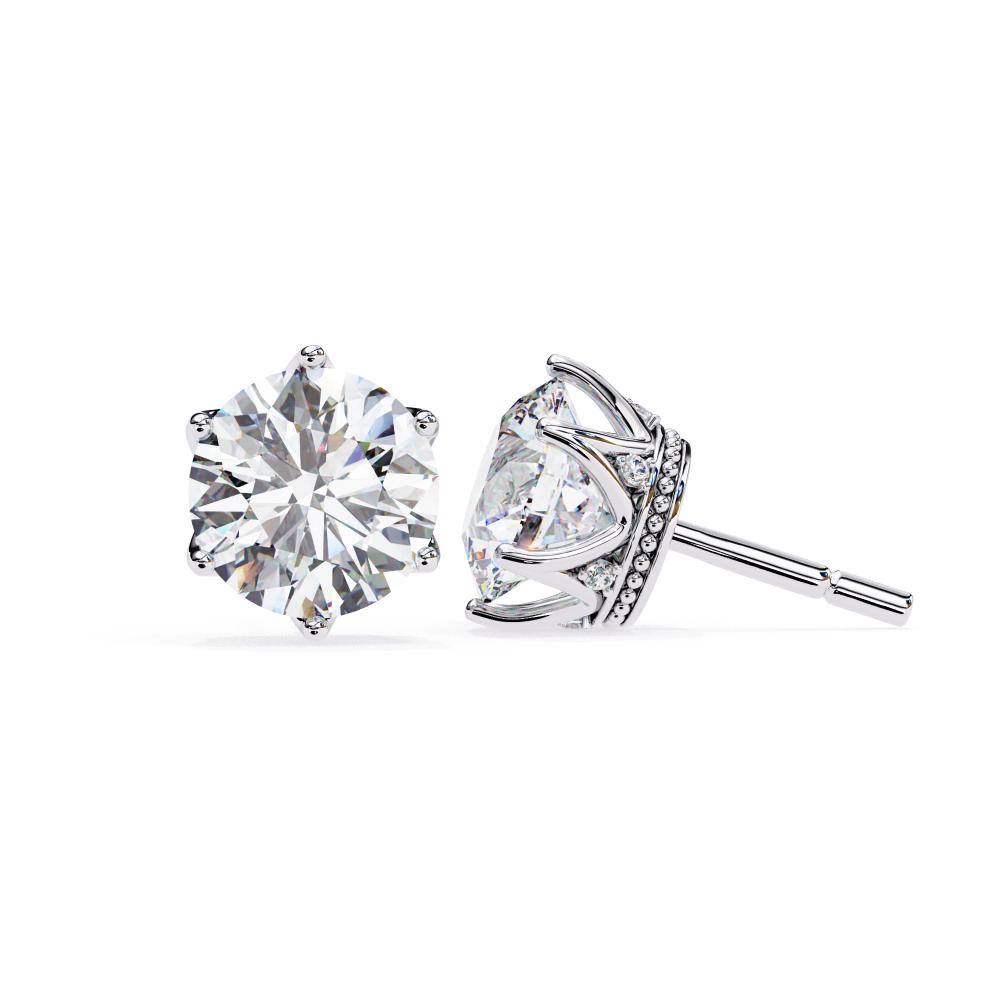 The Eddie Round Crown Style Stud Earrings