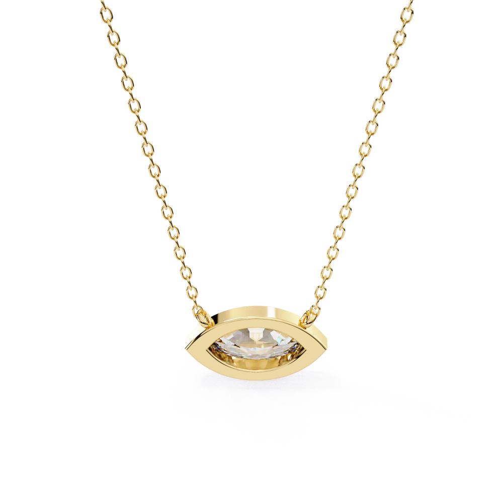 The Olivia Marquise Bezel Set Pendant With Chain