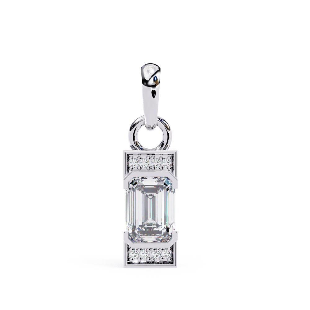 The Hazel Emerald Bar Set Classic Pendant With Chain