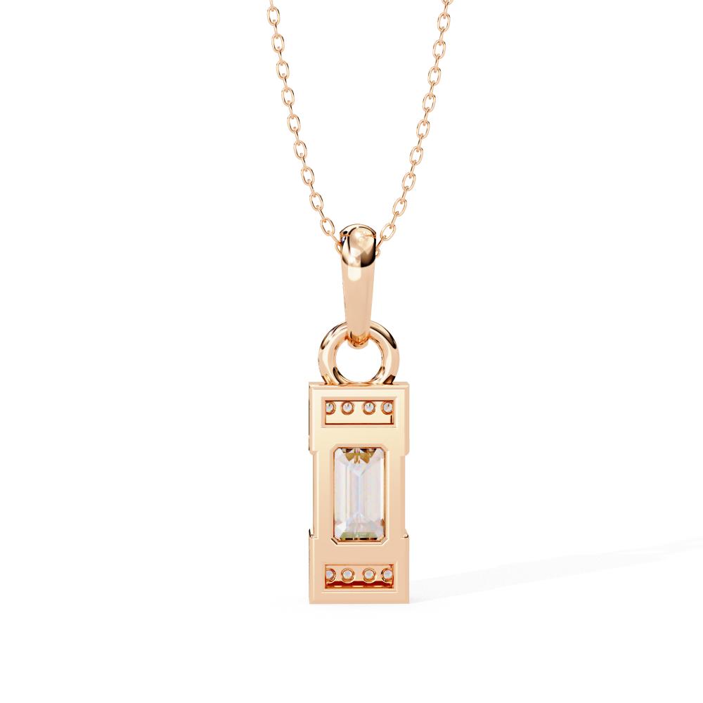 The Hazel Emerald Bar Set Classic Pendant With Chain