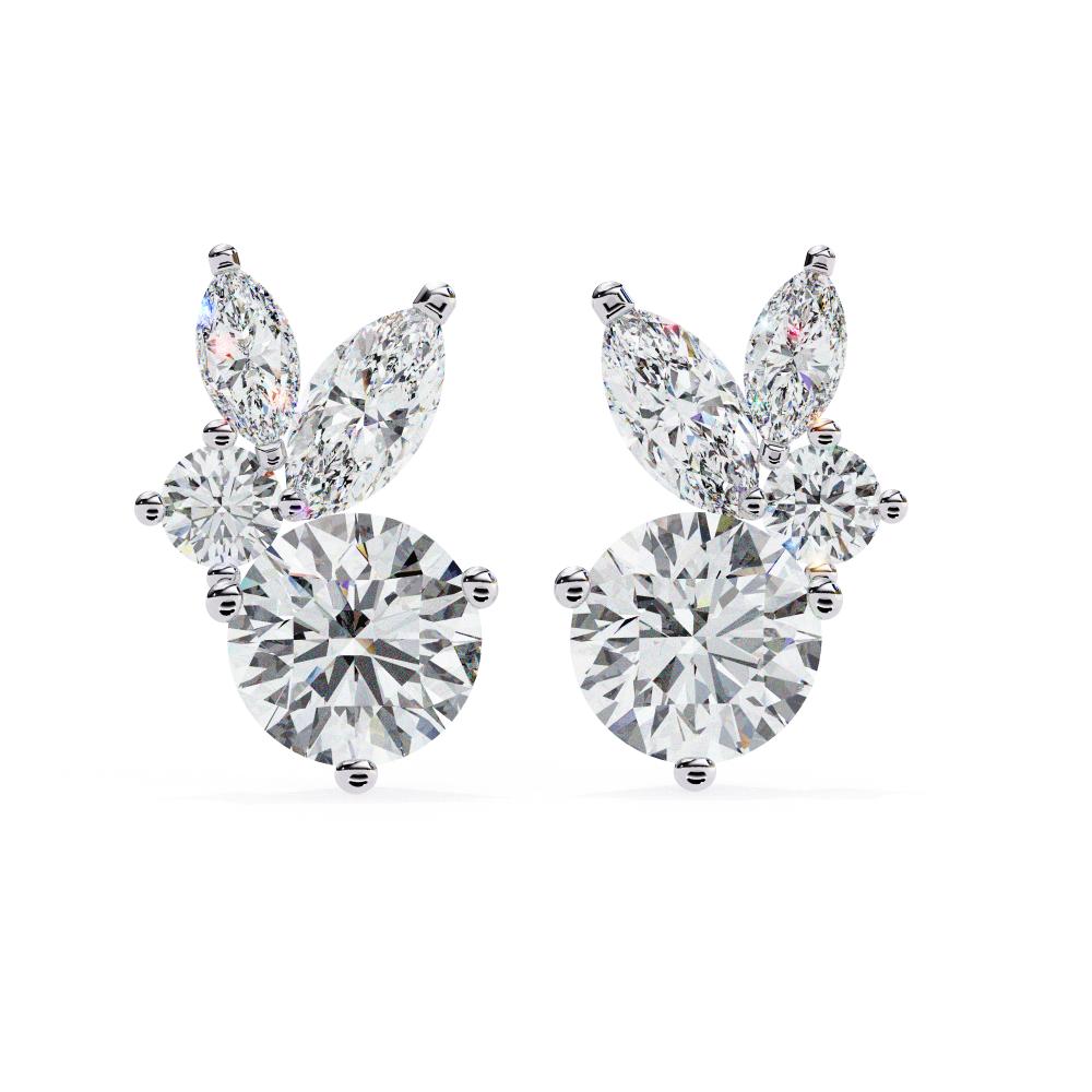 The Lucy Round Marquise Unique Style Earrings