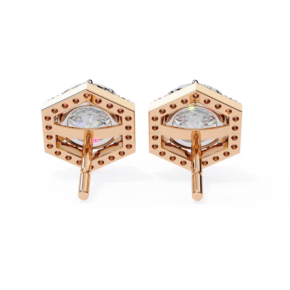 The Tika Round Hexagon Style Stud Earrings