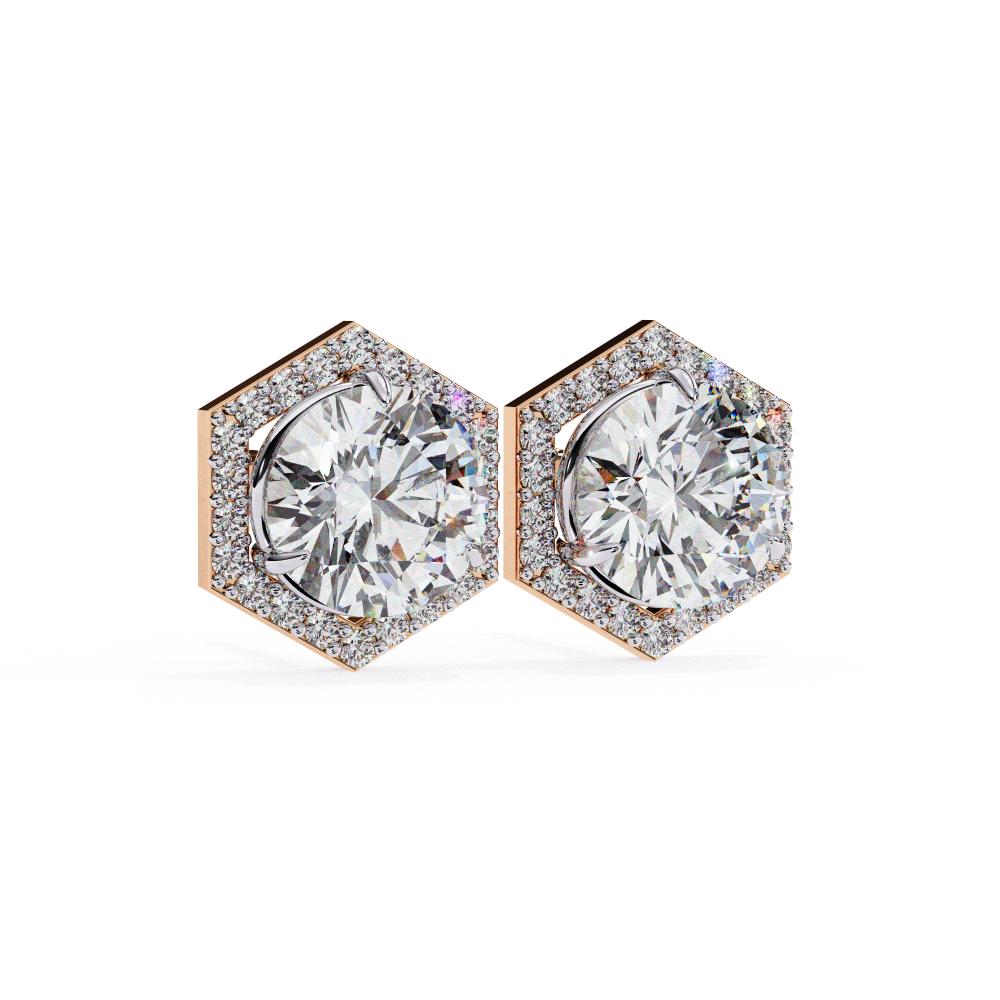 The Tika Round Hexagon Style Stud Earrings