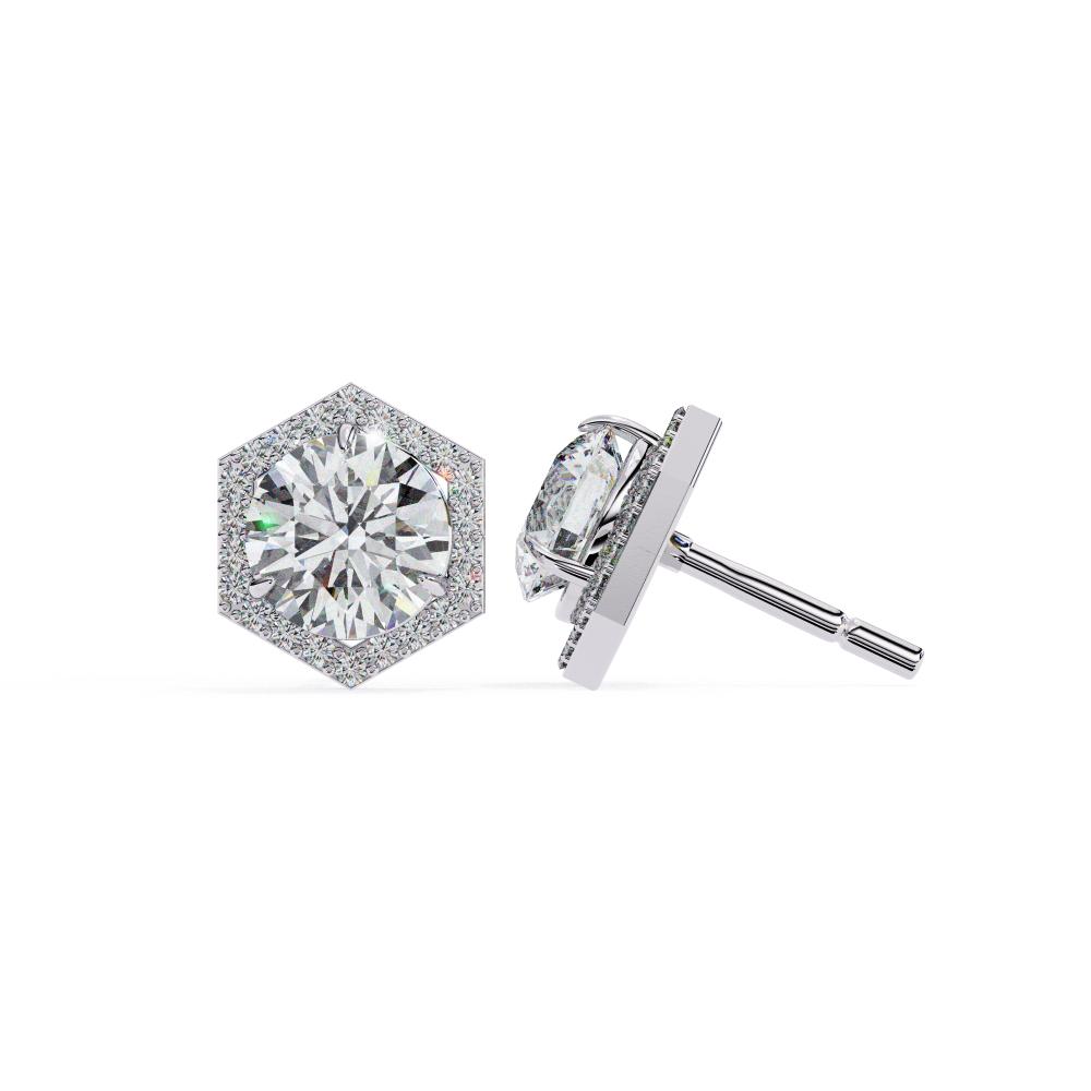 The Tika Round Hexagon Style Stud Earrings