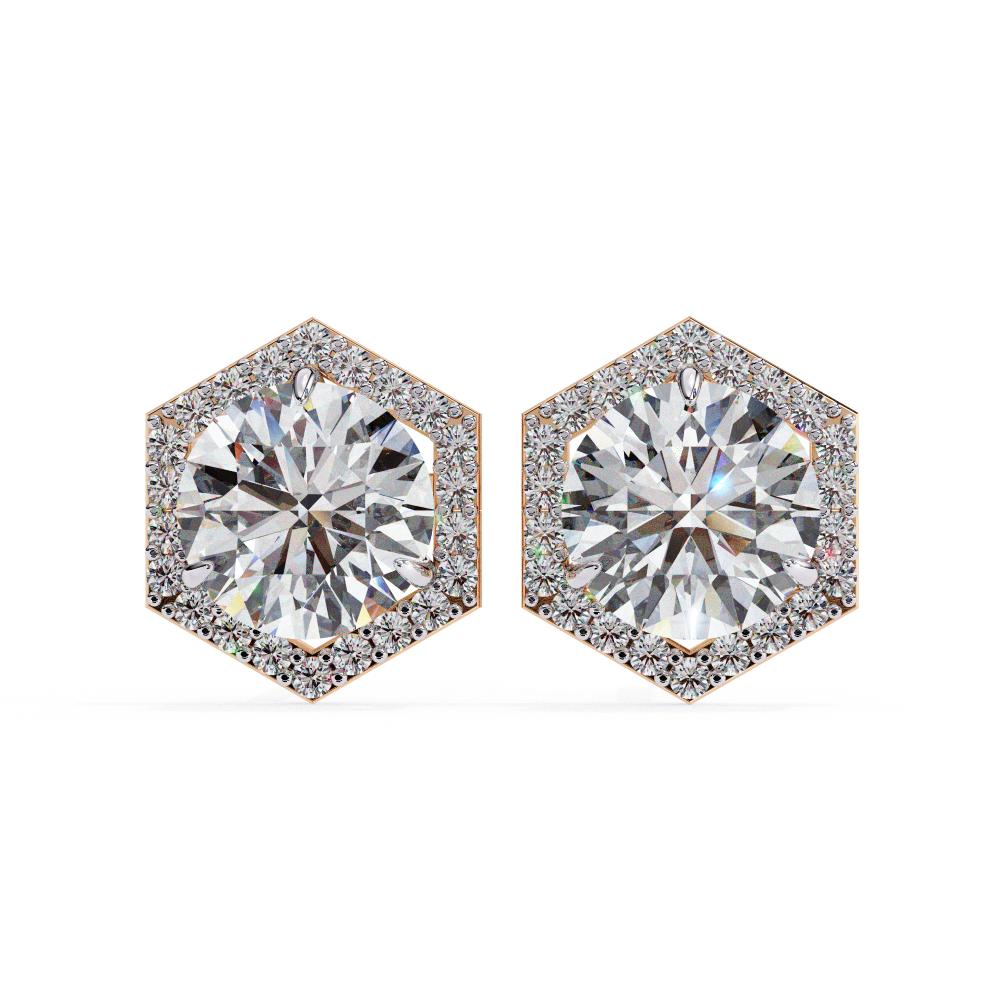 The Tika Round Hexagon Style Stud Earrings