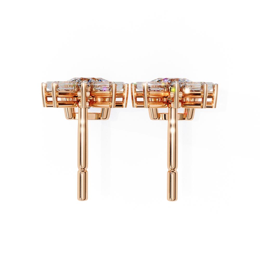 The Lasica Baguette Cut  Dangle 7 Round Cut Drop Earrings