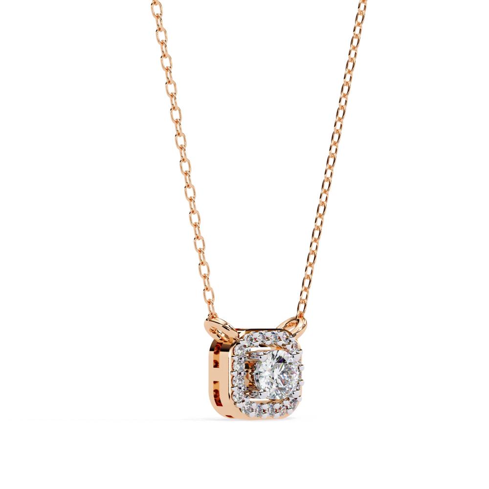 The Charlotte Round Halo Pendant Necklace