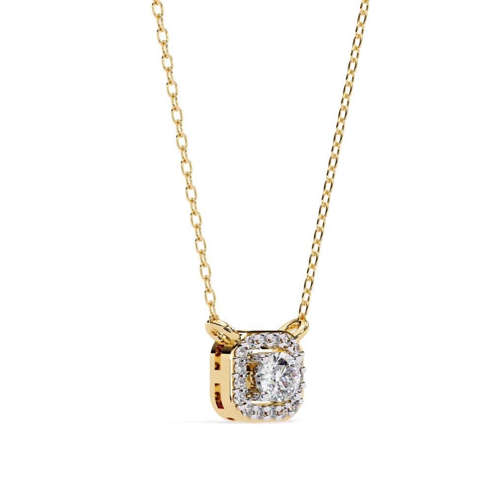 The Charlotte Round Halo Pendant Necklace