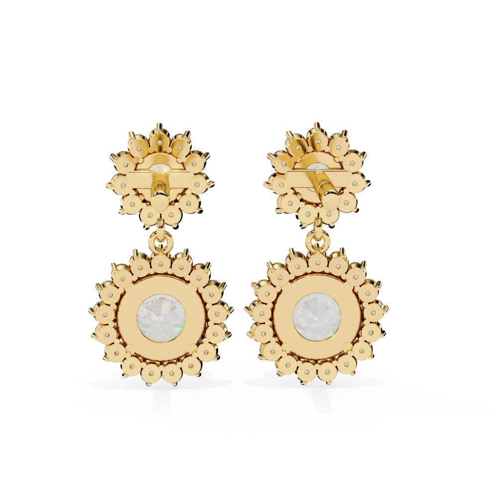 The Lasica Round Halo Style Dangle & Drop Earrings