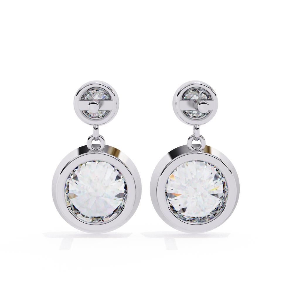 The Lasica Round Bezel Set Dangle & Drop Earrings