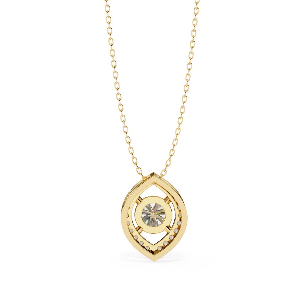 The Angela Marquise Shape Pendant With Round Stone
