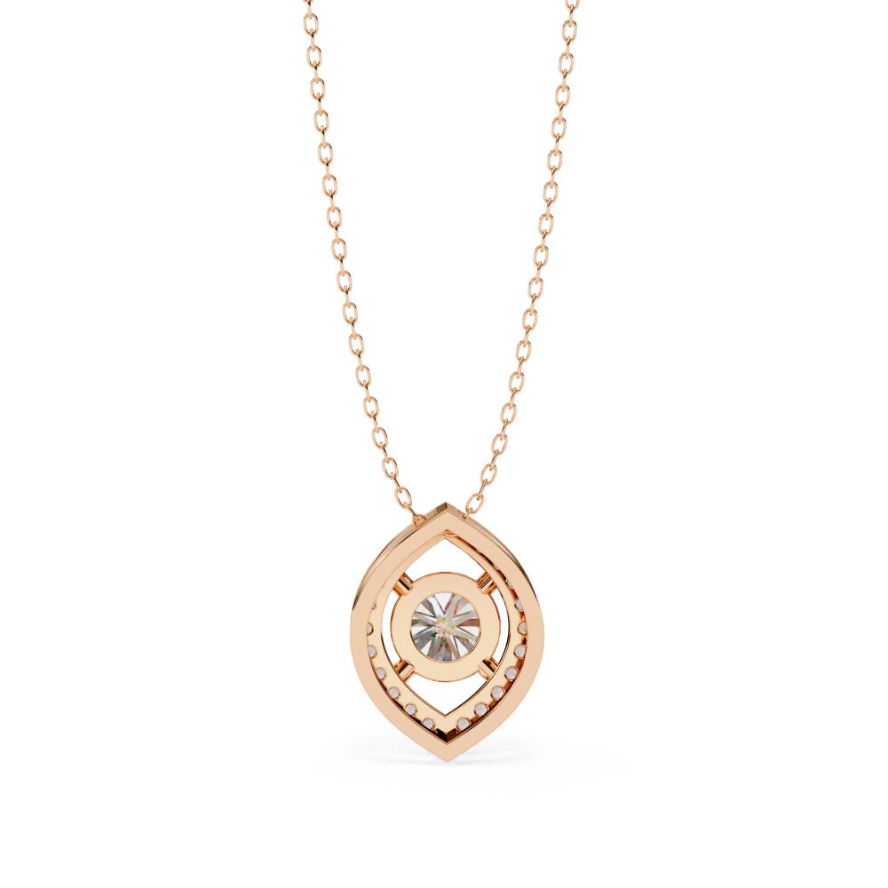 The Angela Marquise Shape Pendant With Round Stone