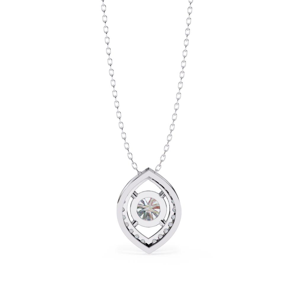 The Angela Marquise Shape Pendant With Round Stone