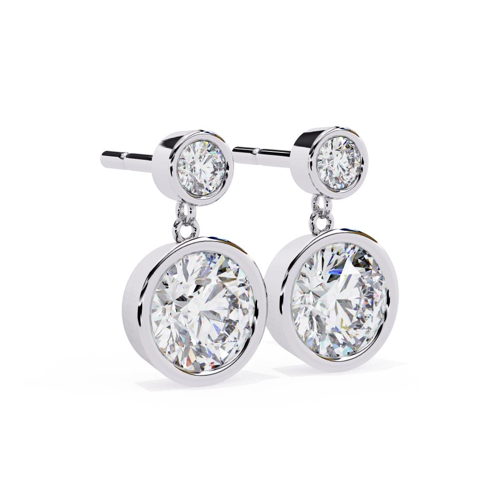 The Lasica Round Bezel Set Dangle & Drop Earrings