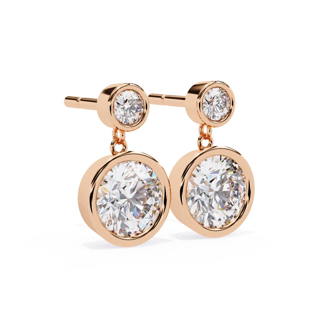 The Lasica Round Bezel Set Dangle & Drop Earrings