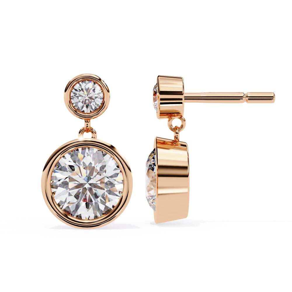Lasica Round Bezel Set Dangle and Drop Earrings | Kriyana