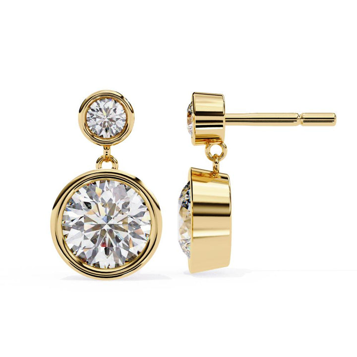 The Lasica Round Bezel Set Dangle & Drop Earrings