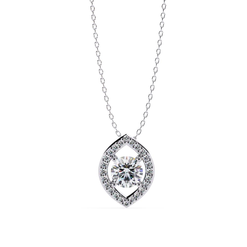 The Angela Marquise Shape Pendant With Round Stone