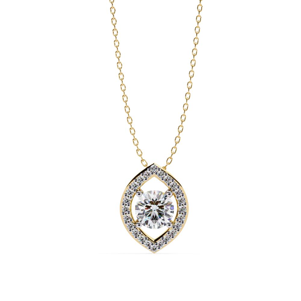 The Angela Marquise Shape Pendant With Round Strone