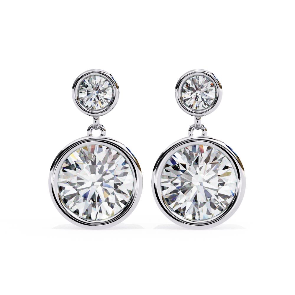 The Lasica Round Bezel Set Dangle & Drop Earrings