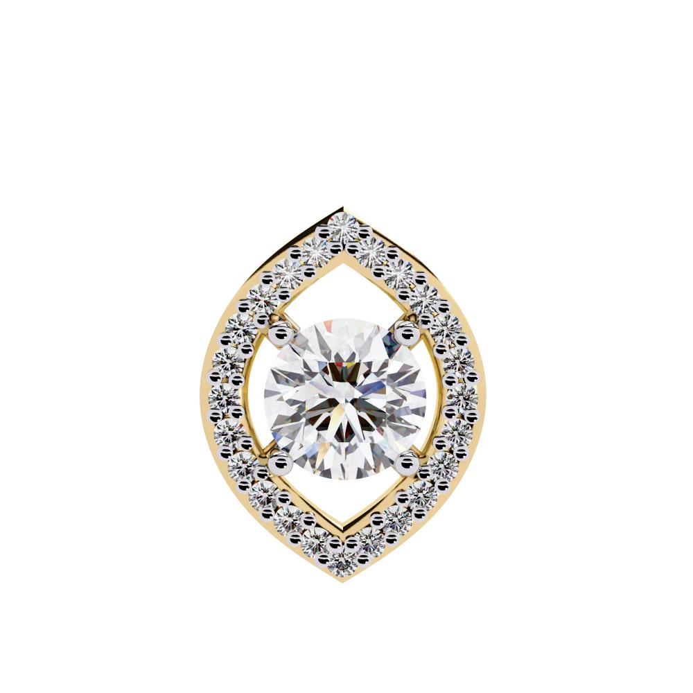 The Angela Marquise Shape Pendant With Round Stone
