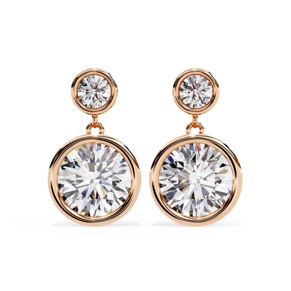 The Lasica Round Bezel Set Dangle & Drop Earrings