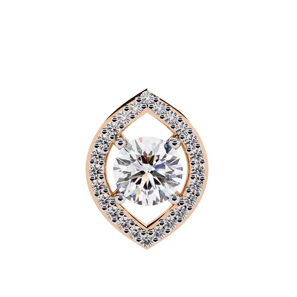 The Angela Marquise Shape Pendant With Round Stone
