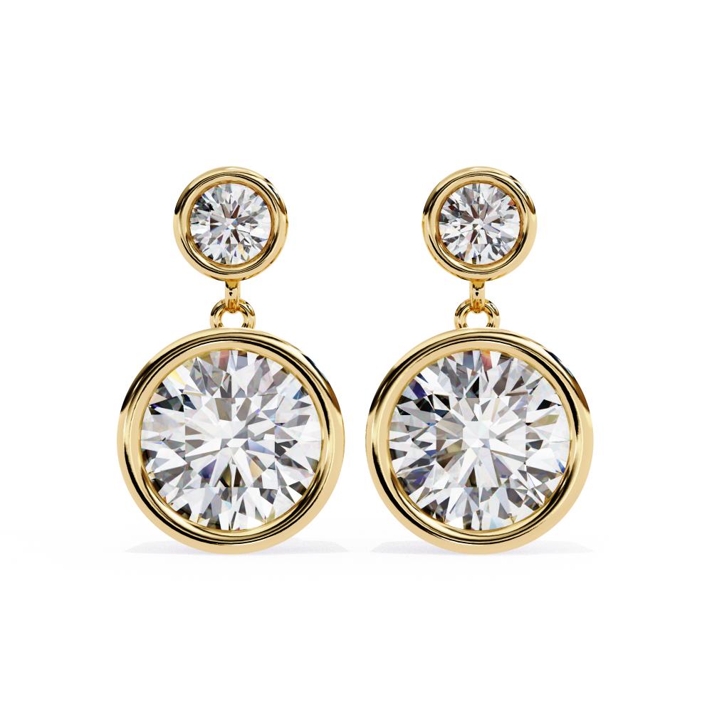 The Lasica Round Bezel Set Dangle & Drop Earrings