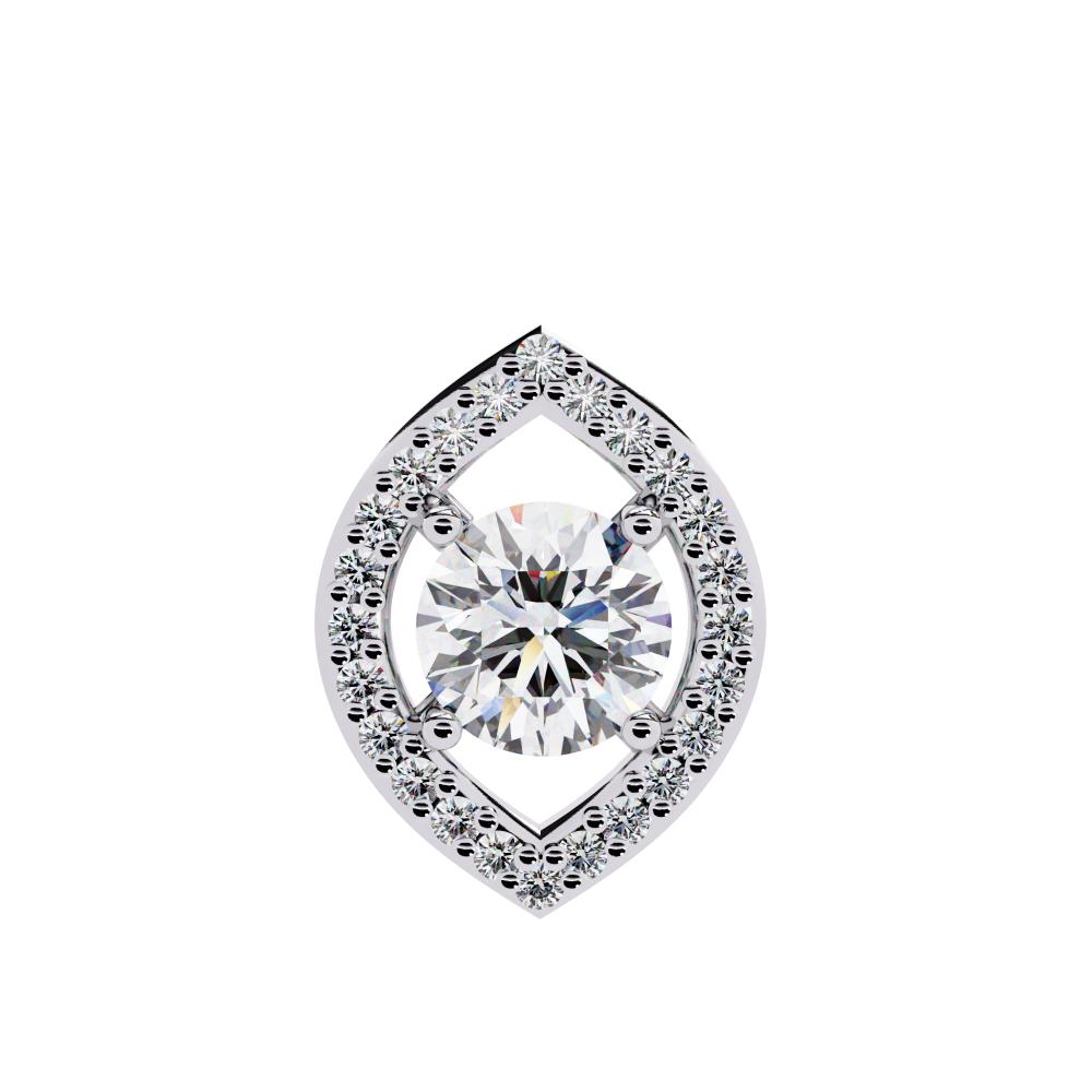 The Angela Marquise Shape Pendant With Round Stone