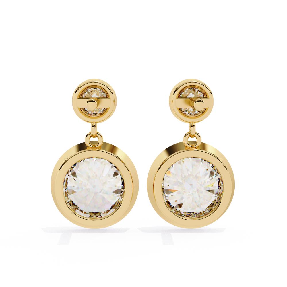 The Lasica Round Bezel Set Dangle & Drop Earrings