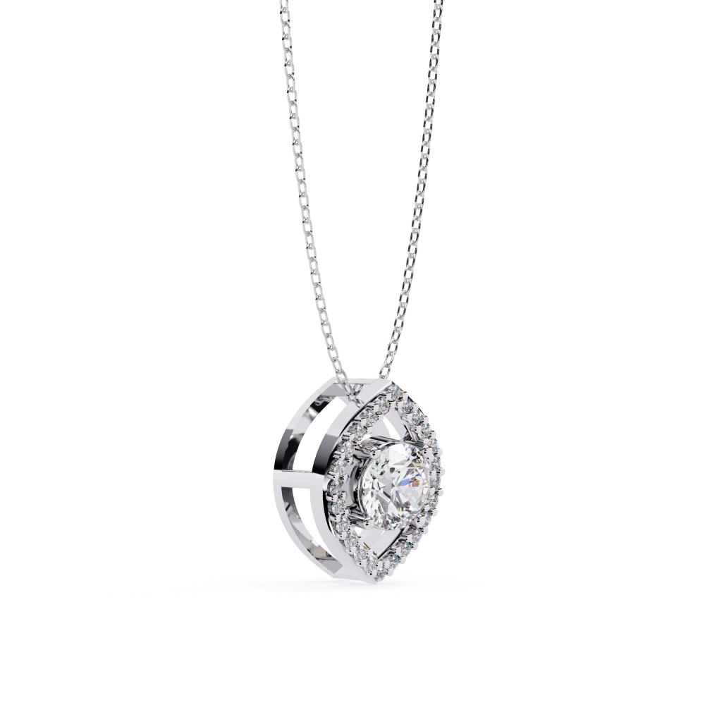 The Angela Marquise Shape Pendant With Round Stone