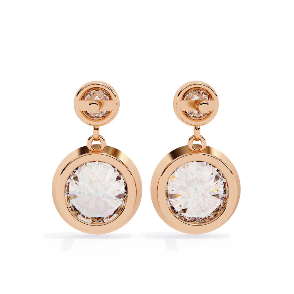 The Lasica Round Bezel Set Dangle & Drop Earrings