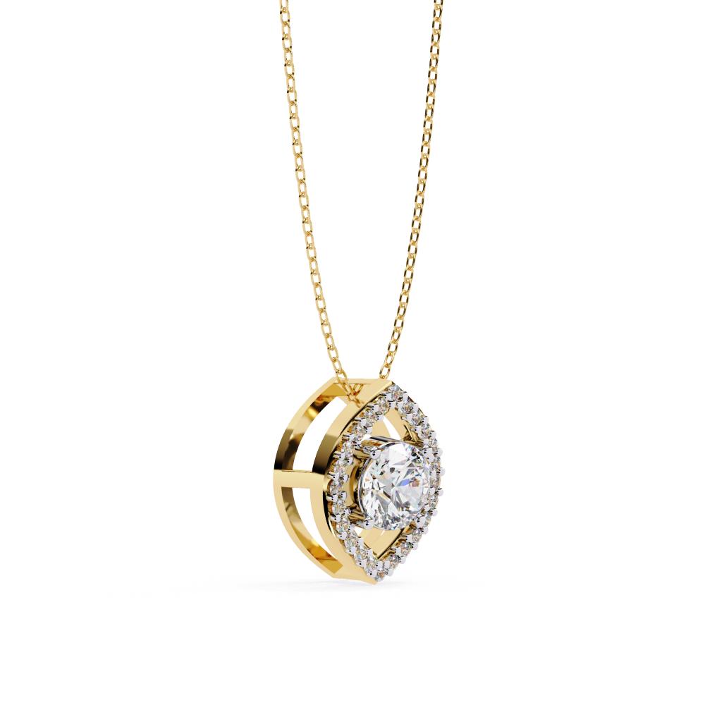 The Angela Marquise Shape Pendant With Round Strone