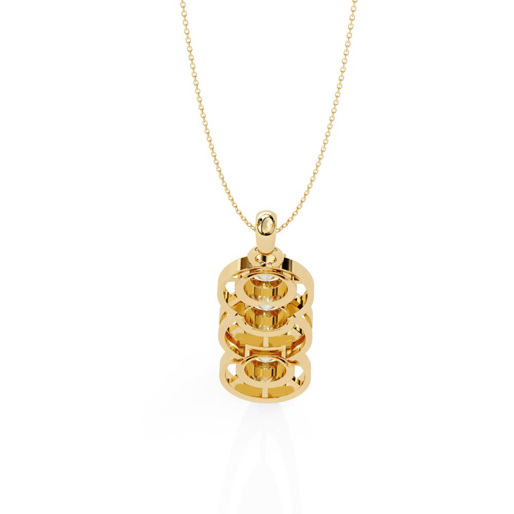 The Camila Round Three Step Pendant With Chain