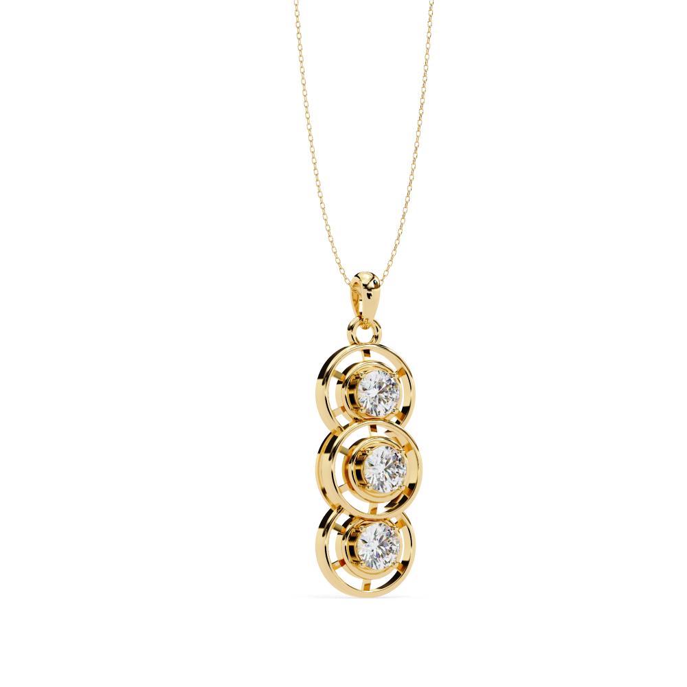 The Camila Round Three Step Pendant With Chain