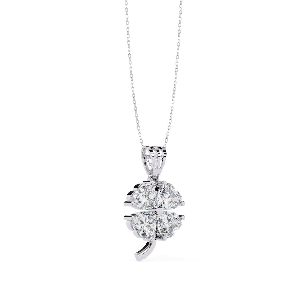 The Eleanor Heart Flower Shape Pendant With Chain