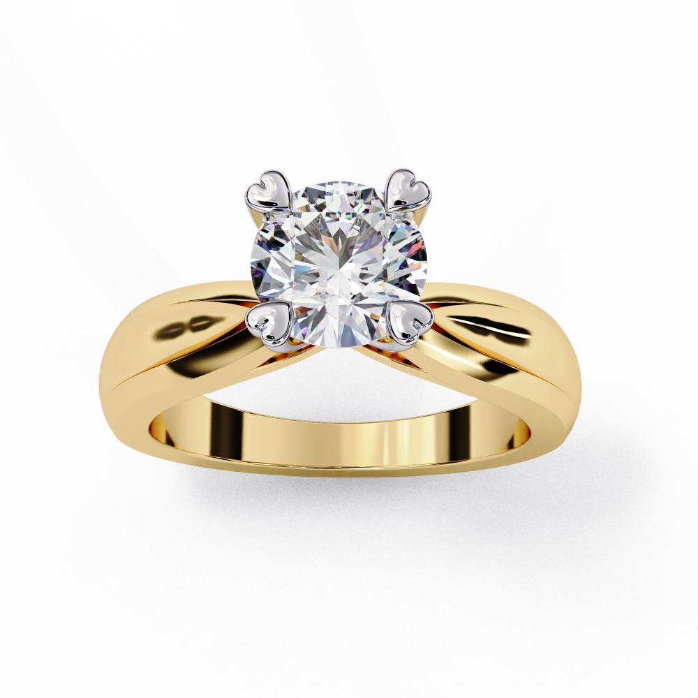 The Kelly Round Solitaire Thick Band Engagement Ring